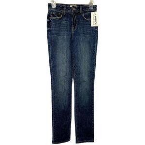L'Agence Hi Rise Skinny Distressed Tapered Leg Jeans Sz 25 Medium Wash USA NEW